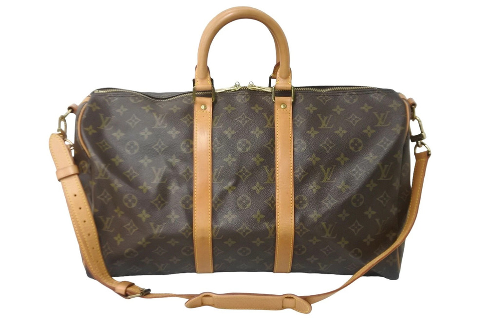 Louis Vuitton Monogram Keepall Bandouliere Boston Bag Brown Shoulder
